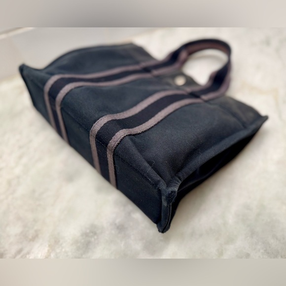 SOLD HERMES Vintage Unisex Y2K 100% Cotton Canvas Fourre Tout PM (Mini Tote) - Picture 5 of 16